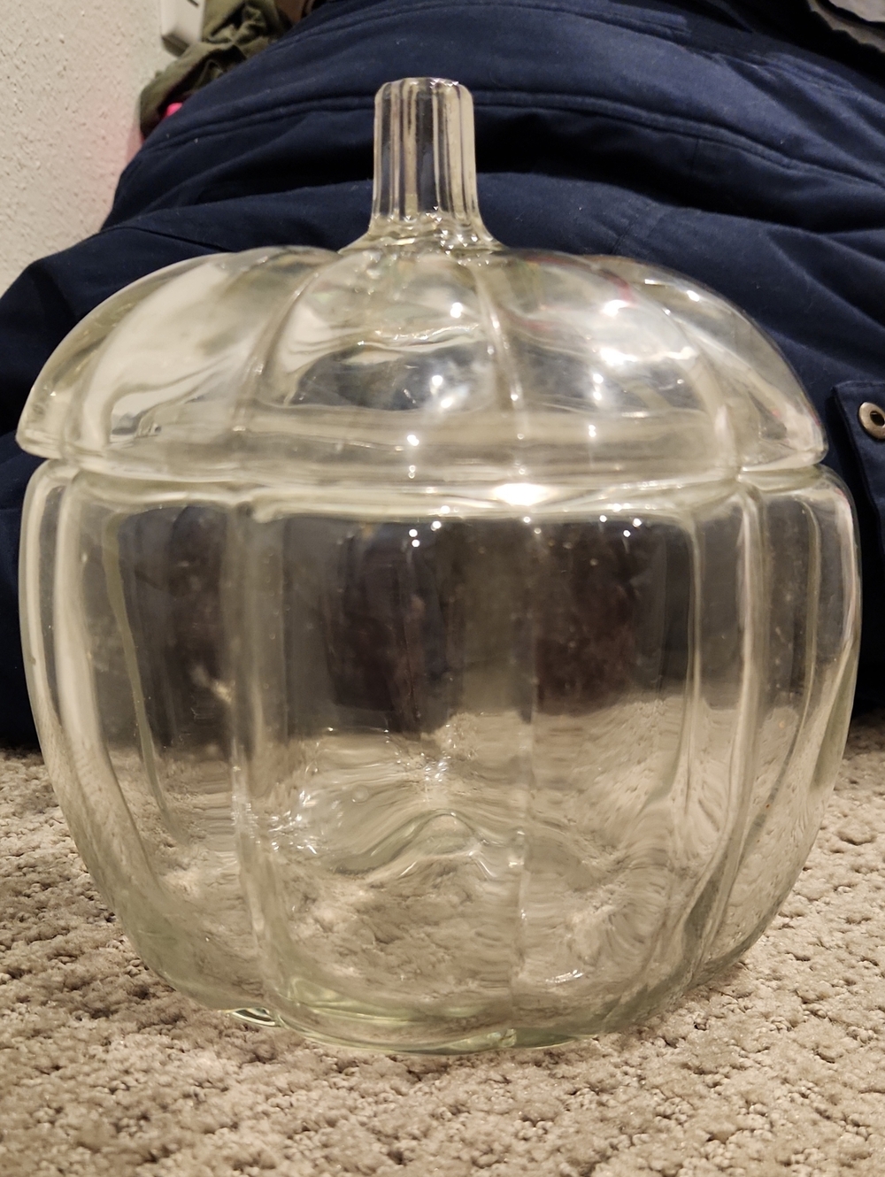 Clear Glass Pumpkin Candy Jar - Home Accents